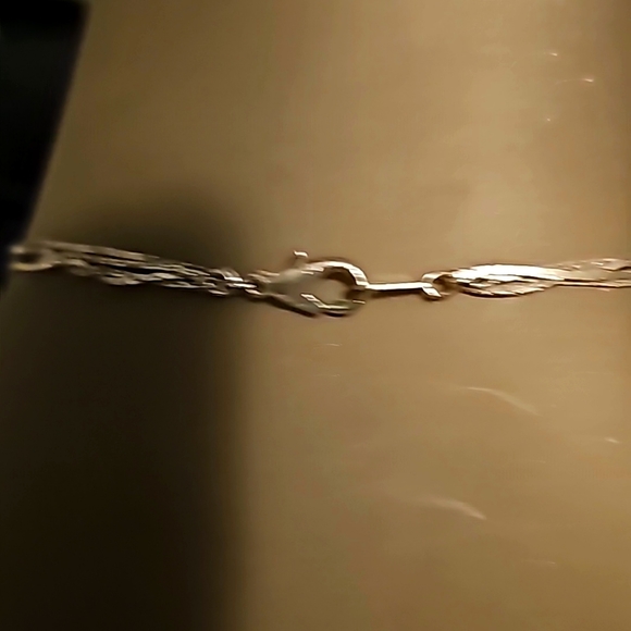 Long Layered Silvertone 4 Stand Necklace w/Fine Chains, Cultured Pearls, 28" - Picture 7 of 7